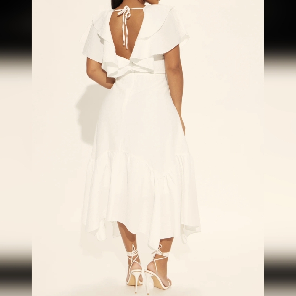 Ruffle sleeve dress